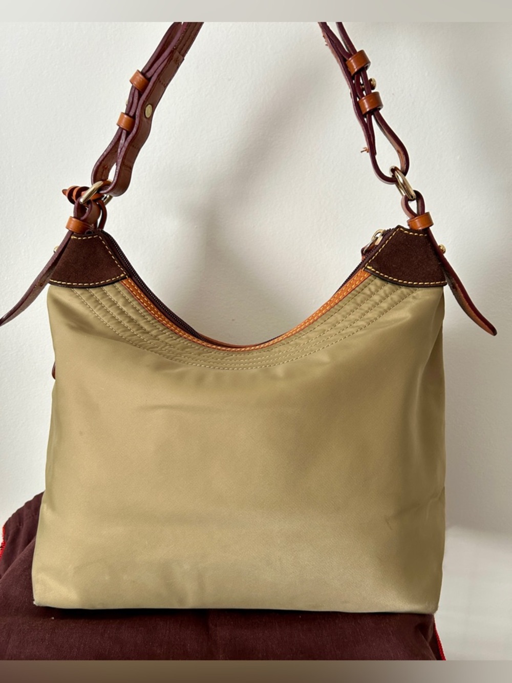 Dooney & Bourke Erica Olive/Tan Nylon
Shoulder Bag - Picture 5 of 10
